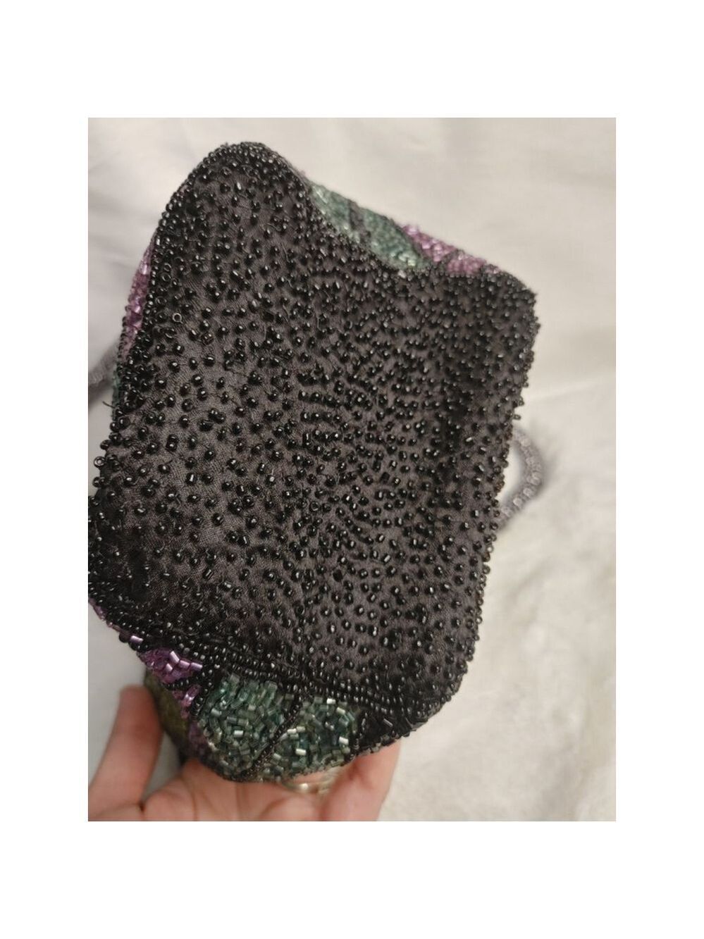 New! From India to You Green Abstract Hand Beaded Bag Viral TikTok - Picture 5 of 13